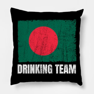 Bangladeshi Drinking Team Graphic for Men Women Funny Bangladesh Flag Pillow