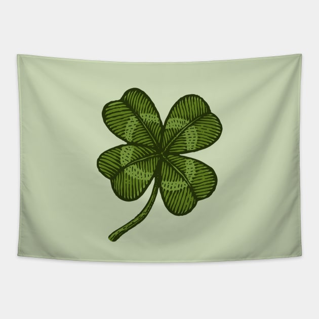 Lucky four leaf clover Tapestry by Sir13