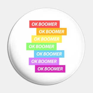 Ok Boomer Rainbow Bars Pin