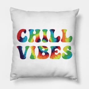 Chill Vibes Tie Dye Aesthetic Pillow