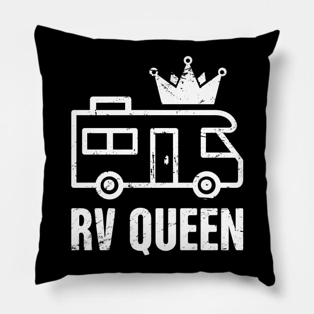 RV Queen | Funny Camper Design Pillow by Wizardmode