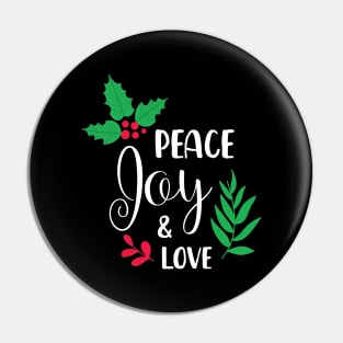 Peace Day and Love - Merry Christmas Gift Pin