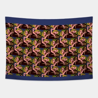 Woman Yelling at Cat Memes Pattern Tapestry