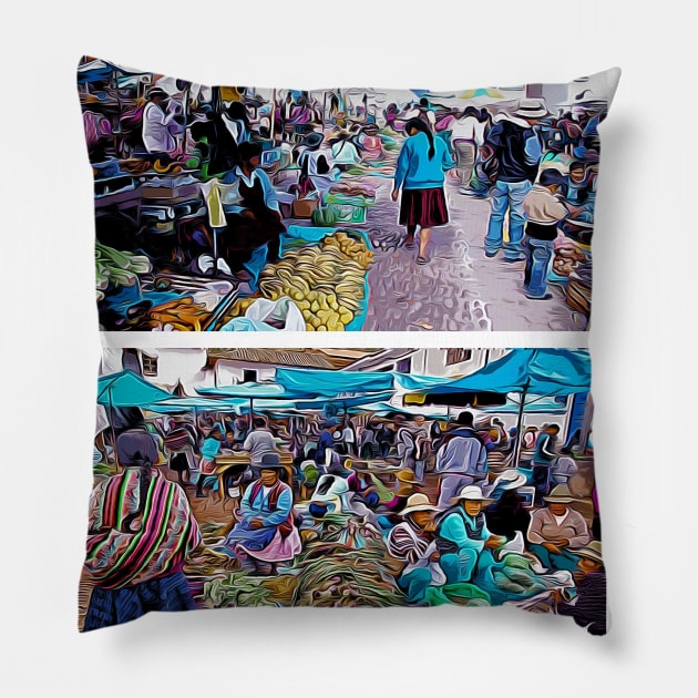 Peruvian Markets South America Pillow by SouthAmericaLive