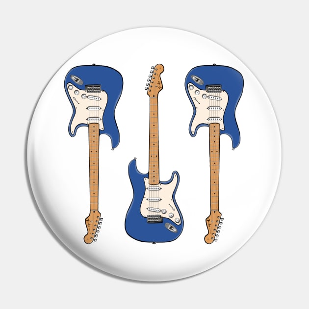 Triple Lake Placid Blue Stratocaster Pin by saintchristopher