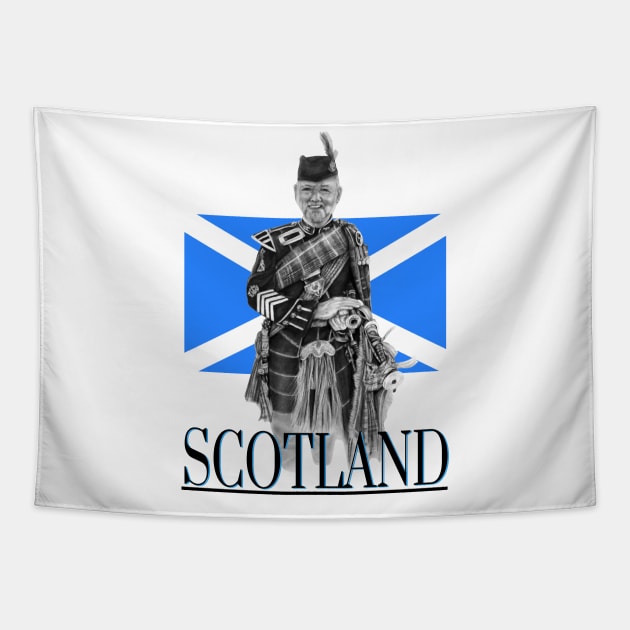 Scottish Bagpiper Tapestry by AuburnQuailart