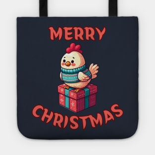 Chicken Merry Christmas Tote