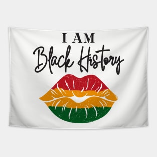 i am black history lips Tapestry