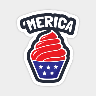 Fourth of July Merica Design Independence Day in USA Magnet