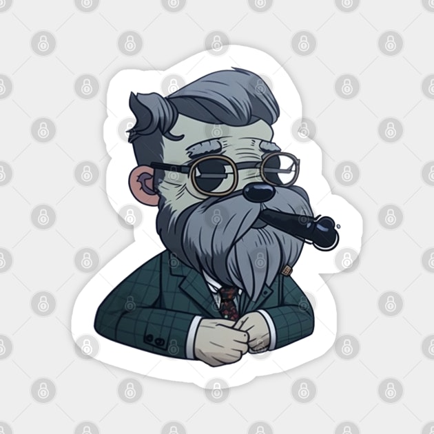 Professor Schnauzer 3 Sticker - Schnauzer Series Magnet by SLMGames