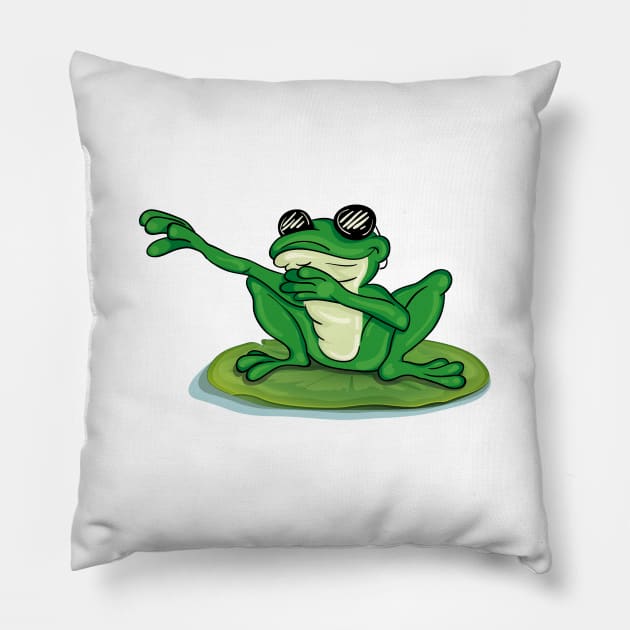 'Dabbing Toad Frog' Funny Dabbing Animal Gift Pillow by ourwackyhome