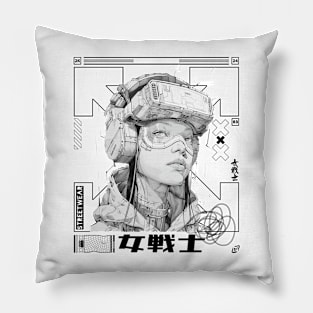 Cyberpunk Visionary Unisex Tee: Futuristic Streetwear Design, Sci-Fi Art Fun Gift, Essential Wear for the Modern History Enthusiast Pillow