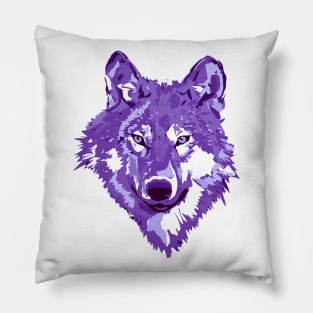 Purple Lone Wolf Totem Animal Spirit Guide Cheeky Witch Pillow