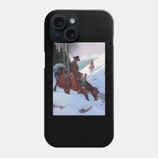 Cowboys In The Mountains - Vintage Western American Art Phone Case