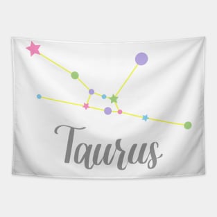 Taurus Zodiac Constellation in Pastels Tapestry