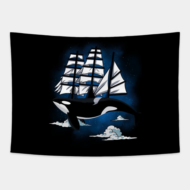 Fantasy Killer Whale Tapestry by albertocubatas