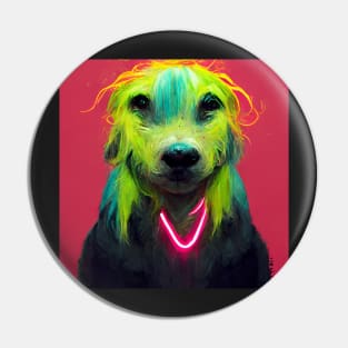 Damartinart neon dog Pin