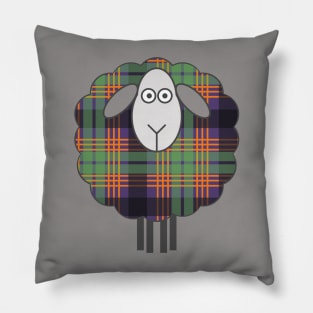 Scottish Halloween Coloured Tartan Patterned Sheep Pillow