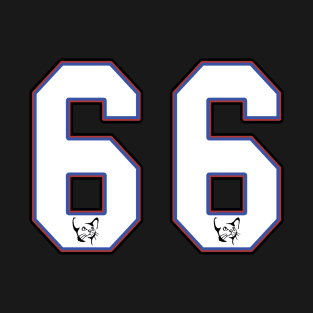 Lucky number 66 basketball hockey player Cat face - Born 1966 T-Shirt