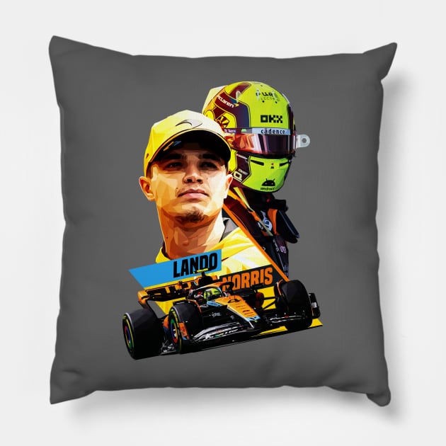 2023 Low Poly Lando Norris Pillow by pxl_g