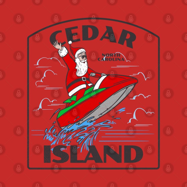 Cedar Island, NC Christmas Vacationing Waterskiing Santa by Contentarama