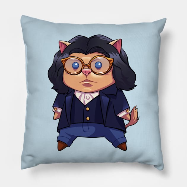 Fran Lebowitz PopCat Pillow by theninjabot