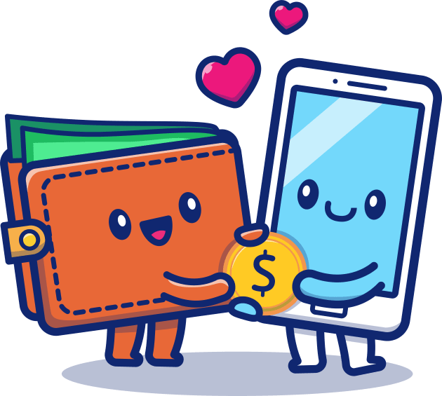 Cute Couple Wallet Money And Phone Kids T-Shirt by Catalyst Labs