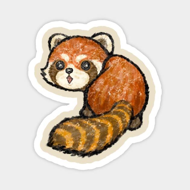 Cute red panda looking back Magnet by sanogawa