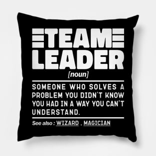 Team Leader Noun Definition Job Title Sarcstic Design Funny Team Leader Pillow