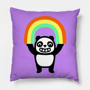 Panda Found A Rainbow Pillow