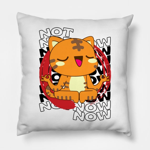 Lotus pose yoga cat Pillow by nolapan