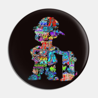 graffiti cartoon pop art fun skater Pin