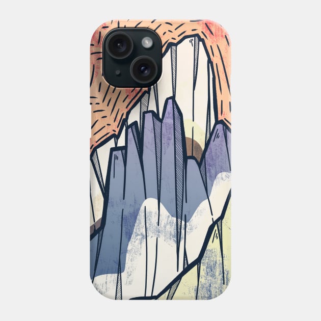 The three stone peaks Phone Case by Swadeillustrations