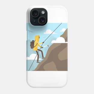 Mountaineering with rope and axe Phone Case