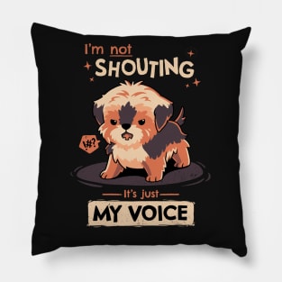 My Voice // Yorkshire Terrier, Barking Puppy, Kawaii Pets Pillow