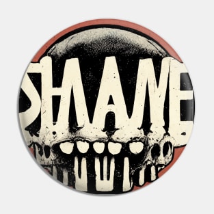 Orange Shame Skull Pin