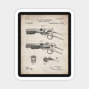 Browning Breach Rifle Patent - Gun Lover Gunsmith Art - Antique Magnet