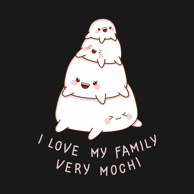 Cute kawaii mochi family by Eduard Litvinov