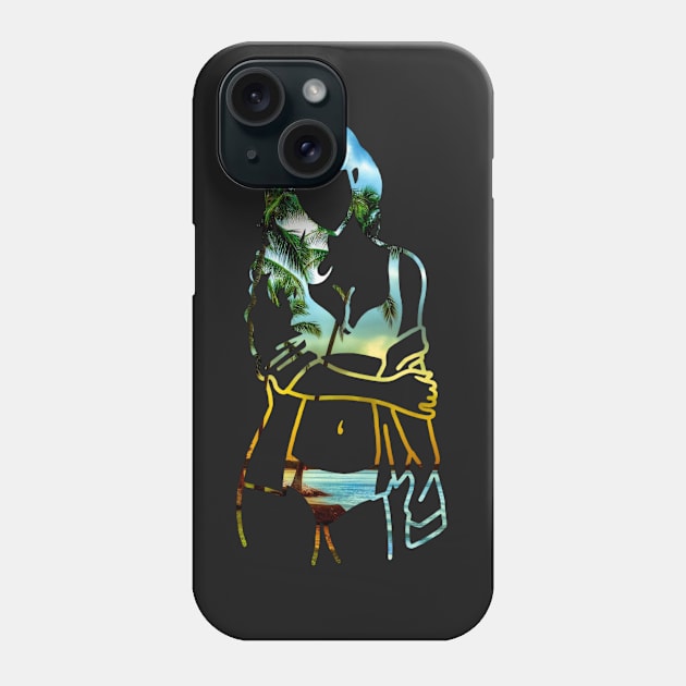 Girl Beach dress nature theme Effect Art Phone Case by Tshirtstory