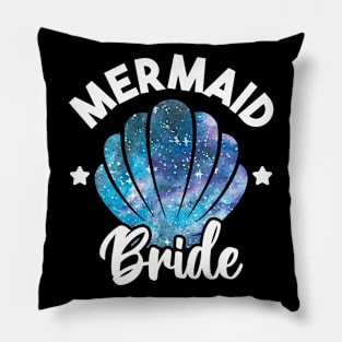 Cute Mermaid Bride Seashell Matching Mermaid Squad Party Pillow