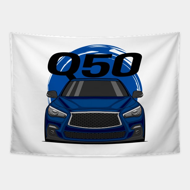 Front Blue Q50 Sedan JDM Tapestry by GoldenTuners