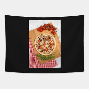 Pizza with bacon, olives and tomato Tapestry