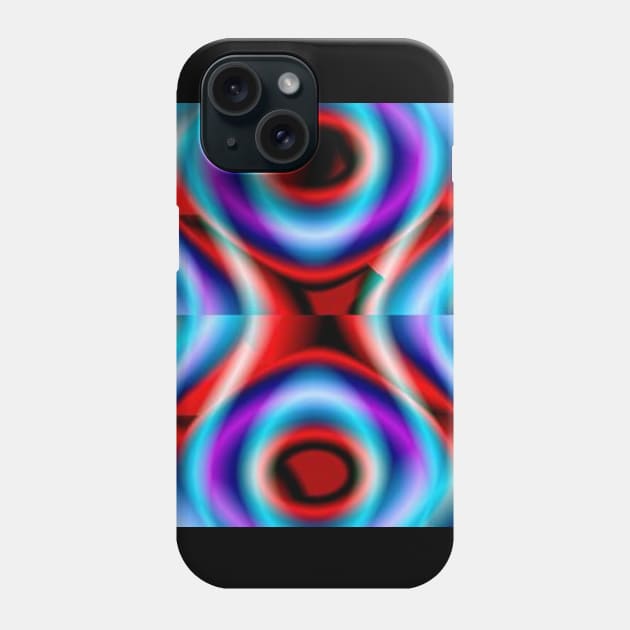 Red, Blue and Black Multishape Fractal Design Phone Case by Funkiberd