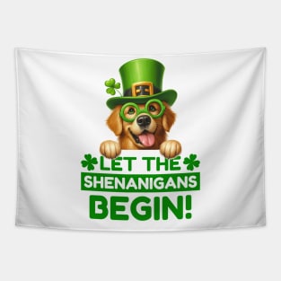 Let the Shenanigans Begin Golden Retriever Tapestry