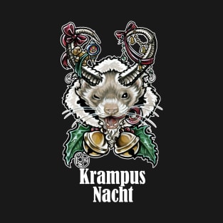 Krampus Ferret - Krampus Nacht - White Outlined Version T-Shirt