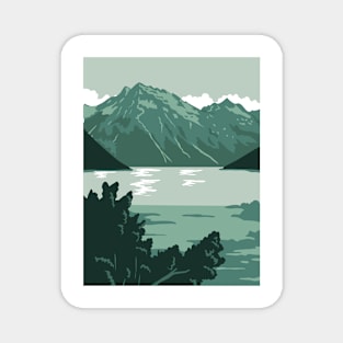 Lake Clark National Park and Preserve in Anchorage Alaska United States WPA Poster Art Color Magnet