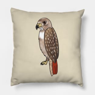 Red Tailed Hawk - Cartoon Pillow