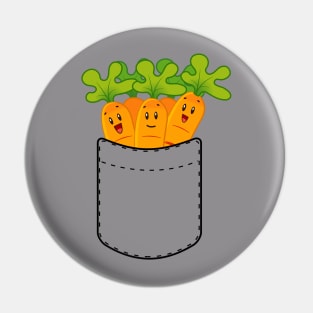 Carrots In Pocket Vegan Pin