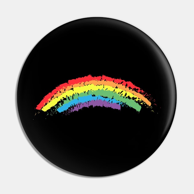 T&D Hand-Drawn Colorful Rainbow Pin by Xeire