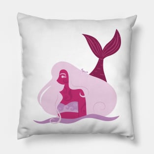 Cute Shades of Red Mermaid Pillow